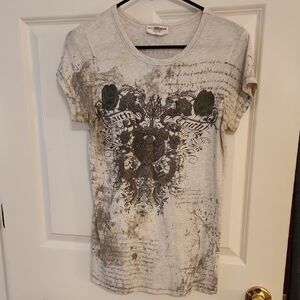 Ed Hardy Graphic T-Shirt White Short Sleeve